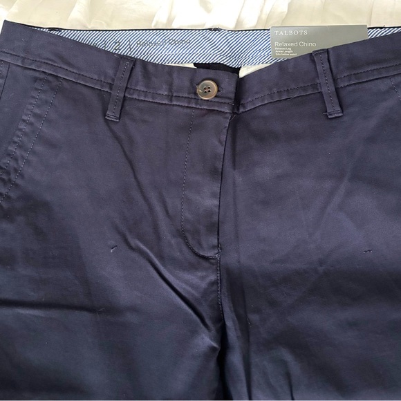NWT- Talbots Navy Relaxed Chinos - Picture 3 of 6